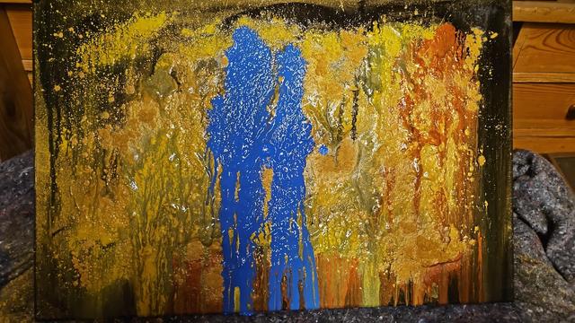 2025 Blau auf Gold.
Gemalt für eine Götting - dachte ich 
.
2025 Blue on Gold.
Painted for a goddess—I thought.
