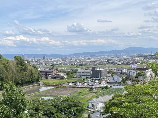 City of Takatsuki with the onsen on the right and city center where we live on the left