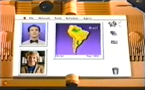 Screenshot der Präsentation des "Knowledge Navigators" aus den 1980er Jahren.