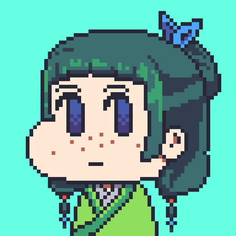 A pixel art bust of Maomao from Apothecary Diaries