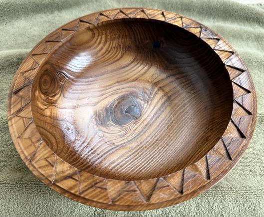 Russian olive bowl, view from above