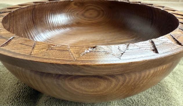 Russian olive bowl, side view