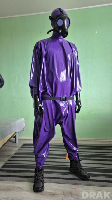 Purple hazmat suit