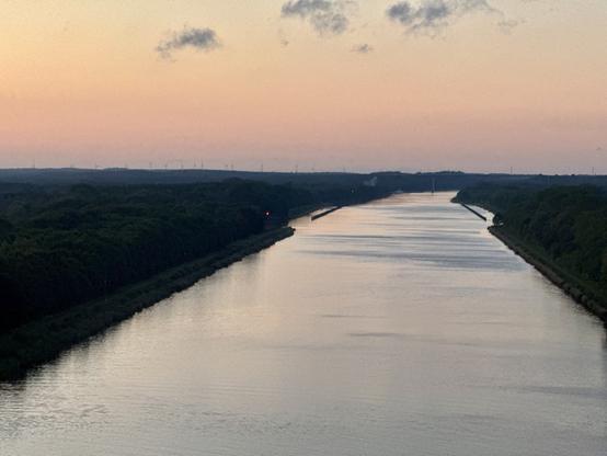 The Kiel Canal at sunset