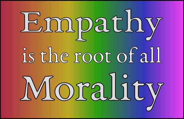 Test on rainbow background: Empathy is the root of all Morality