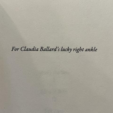 For Claudia Ballard's lucky right ankle