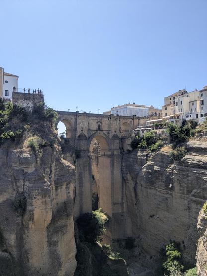 View of the main bridge of Ronda, Andalusia