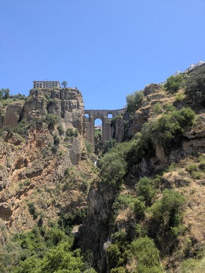 View of the man bridge of Ronda, Andalusia