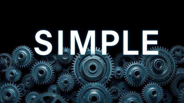 Représentation d'un mécanisme très complexe, mais il est écrit de manière provocante par-dessus SIMPLE