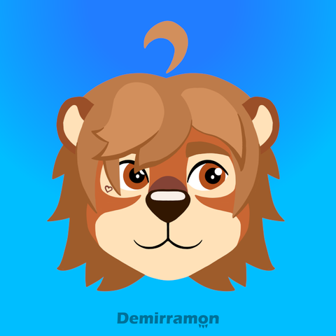 Lineless head of my river otter sona Jay. He's cream up to his cheeks, then orange, except for around his eyes. He has dark blonde hair (more brown-ish than anything) and some strands cover half of his right eye, which has a small heart-like mark under it.