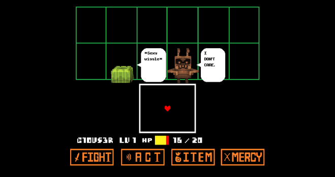 A screenshot from the Moldsmal fight, showing the text "*Sexy wiggle*"