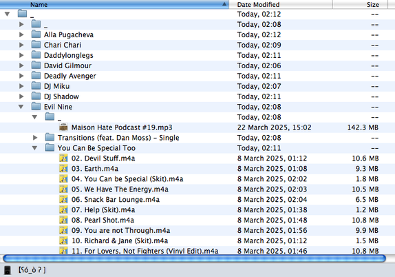 iPod music is now duplicated in the sane structure