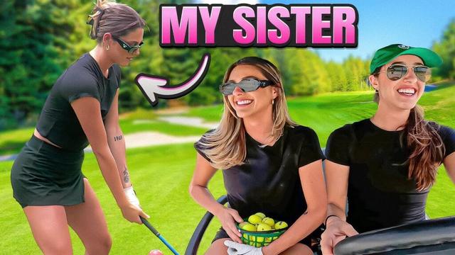 My Sister Plays Her First 9 Holes of Golf! (On-Course Sisters Match)