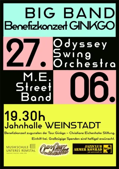 Jazzclub Armer Konrad Weinstadt unterstützt Tour Ginkgo - Plakat