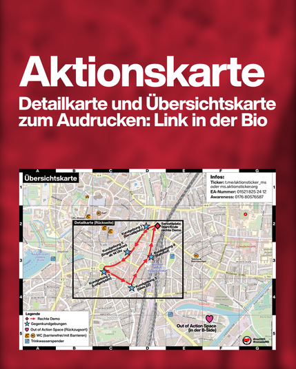 Bild von einer detaillierten Aktionskarte mit größerem Bereich. Text: Aktionskarte: Detailkarte und Übersichtskarte zum Ausdrucken: Link in der Bio