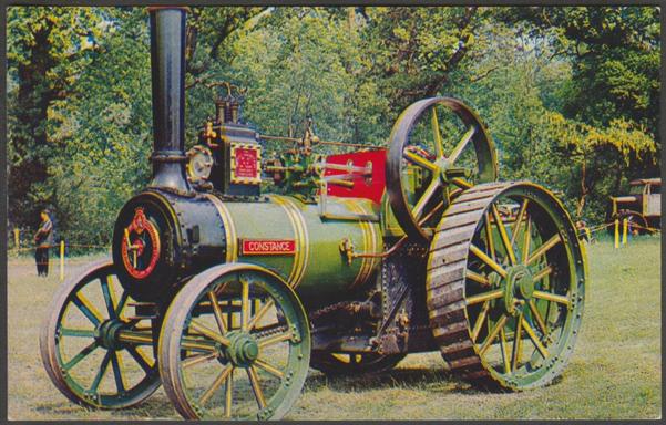Printed colour postcard showing a view of the Wantage Traction Engine No 1389 'Constance' at the Annual Traction Engine Rally at Beaulieu in Hampshire.

Published by Harvey Barton, No C.6172, c.1960s.

Postally unused.

Very good condition, with very slight corner bumps.