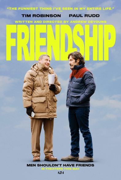 Poster for the movie. Two guys stand infront of a generic cloudy sky background.