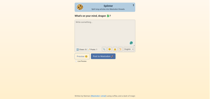 A screenshot of Splinter