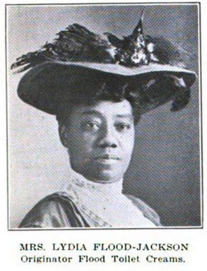 Lydia Flood Jackson, from a 1919 publication, in a big hat, looking straight head (eye contact). By No photographer credited. - Delilah Leontium Beasley, The Negro Trail Blazers of California (Times Mirror 1919): 112, 174, 235, 274., Public Domain, https://commons.wikimedia.org/w/index.php?curid=66285319