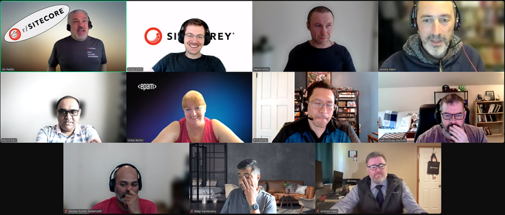 Screenshot of attendees on the May 23, 2025 #SitecoreLunch call.