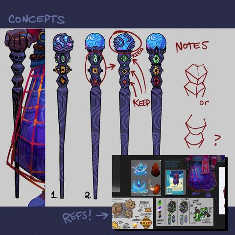 [ #afrofantasy #conceptart #indiegames Dungeons and dragons fantasy staff weapon concept art ]