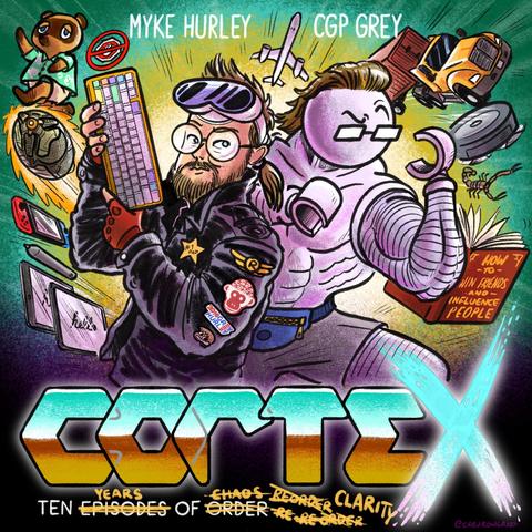 Special artwork of Cortex featuring 80’s versions of the hosts, along with many references to previous jokes on the show.