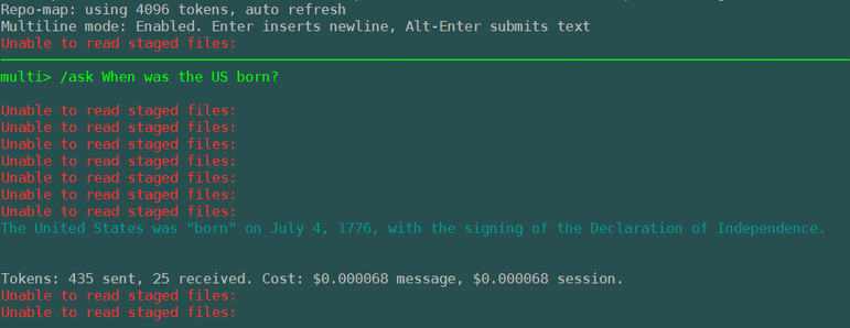 "Unable to read staged files" error.