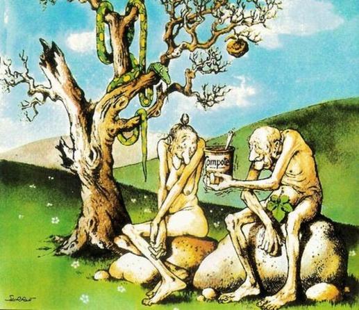 Adam et Eve, Claude Serre (1938-1998), dessinateur, humour