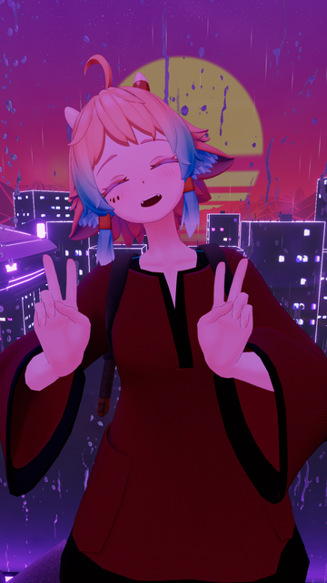 peacesigns in a synthwave world out run sun in background