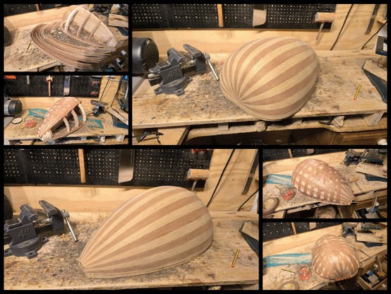 A collage of the construction of a 21-rib oud body I recently completed.