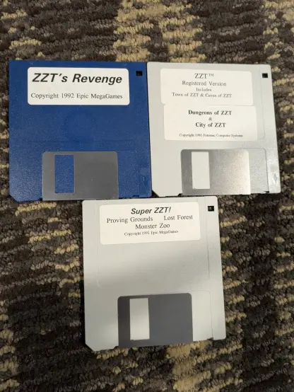 the three ZZT floppies won on auction