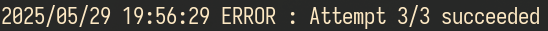 Log message:

2025/05/29 19:56:29 ERROR : Attempt 3/3 succeeded