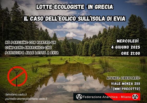 LOTTE ECOLOGISTE IN GRECIA - IL CASO DELL'EOLICO SULL'ISOLA DI EVIA
