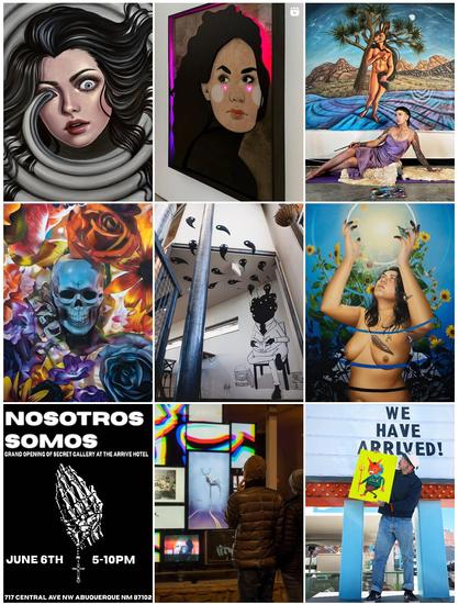 thumbnails of several artworks from secret gallery in albuquerque new mexico u.s.