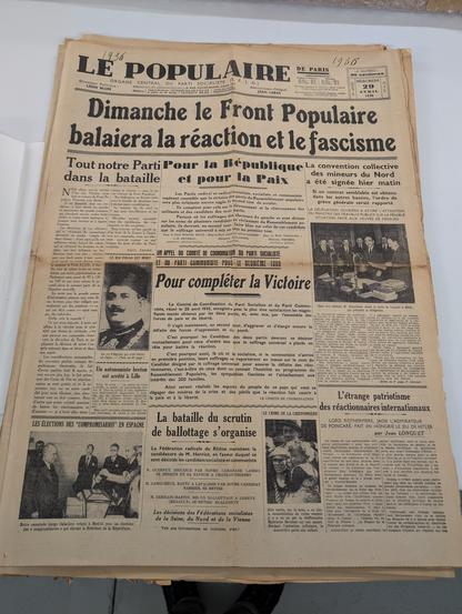Journal de 1936, entre les deux tours des élections législatives qui porteront le Front populaire au pouvoir.