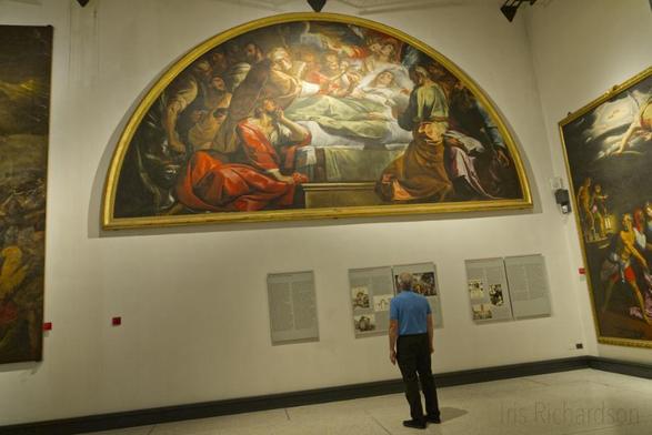 Large mural size religious painting in Cremoan's Museo Civico