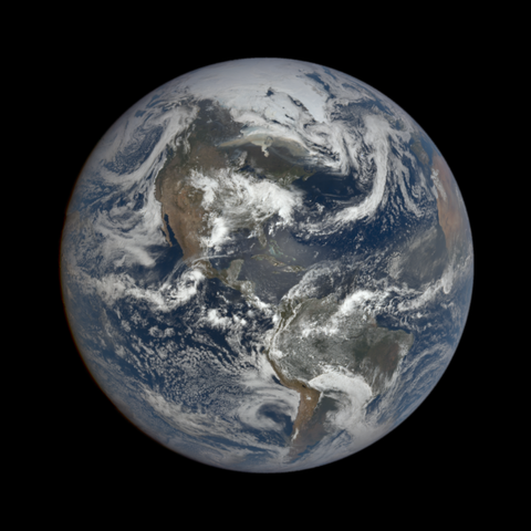 A photo of Earth from the EPIC camera onboard the DSCOVR spacecraft.