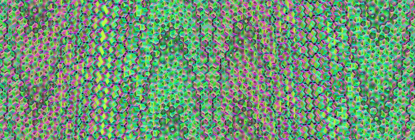 Full Picture at 1/16th resolution. 
There is a wavey shadow in the pattern due to the different orientations of the rhomboids when looking around.
