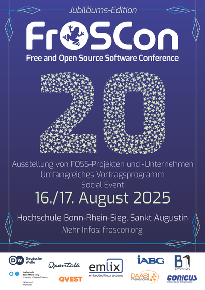 The 20 Year aniversary FrOSCon Poster