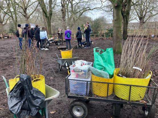 Photo from the creation of the green classroom area