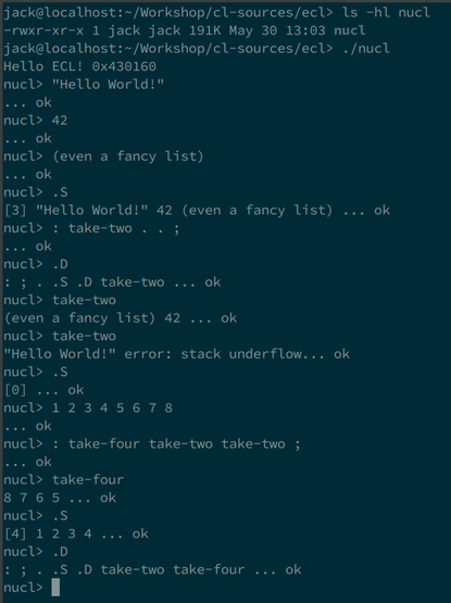 ad-hoc forth runtime