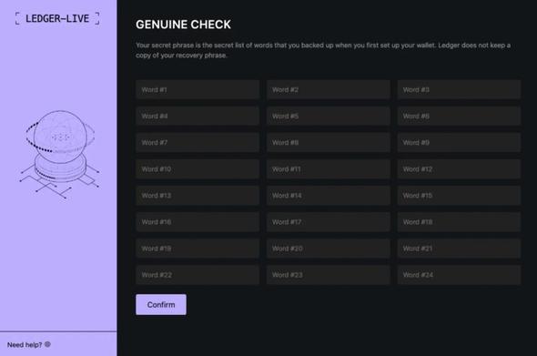 [ImageSource: Moonlock Lab]

Seed phrase phishing page.

The new dangerous malware replaces the legitimate Ledger Live app on the victim's device to make the attack more effective.

The malware embedded a phishing page inside a fake Ledger app asking the victim to input their 24-word seed phrase to recover their account after displaying a bogus "critical error" message.

To keep your Ledger wallets safe, only download the Ledger Live app from the official website, and always check before typing your seed phrase, which should happen only when losing access to the physical wallet.

⚠️You're only required to use the seed phrase when you're restoring your wallet or setting up a new device. Even then, the phrase is entered on the physical Ledger device, and not on the app or any website.⚠️