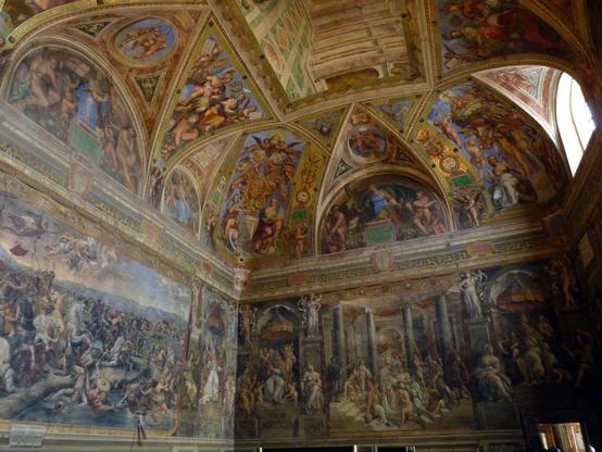 The Raphael Rooms, in the Vatican: the frescoes of the Hall of Constantine
