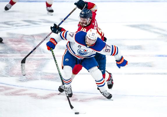 Connor McDavid and Matthew Tkachuk during the 2024 Stanley Cup Final.