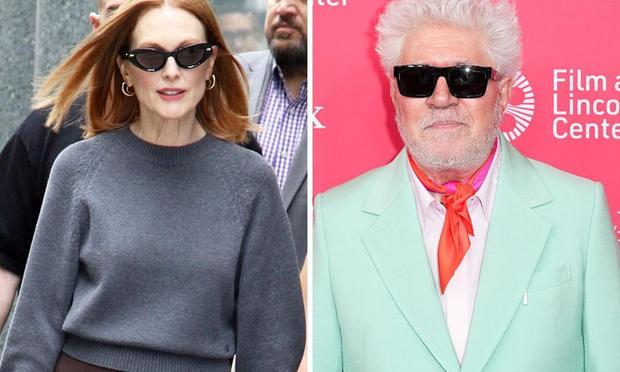 Fotomontaje de Julianne Moore y Pedro Almodóvar (Getty Images)