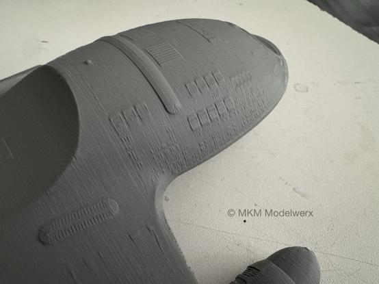 Bottom of the secondary hull showing the print lines.