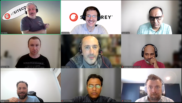 Screenshot of attendees on the May 30, 2025 #SitecoreLunch call.