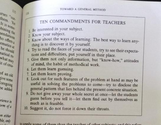 Polya's ten commandments for teachers