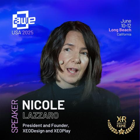 Nicole Lazzaro President and Founder XEODesign and XEOPlay.
Speaker's card for AWE USA 2025 June 10-12 Long Beach California
XR Hall of Fame