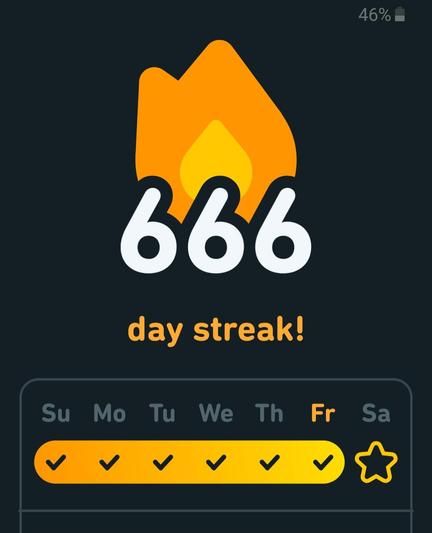 Duolingo 666 days